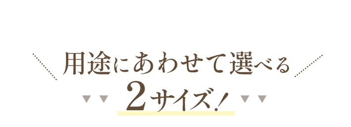 用途にあわせて選べる2サイズ